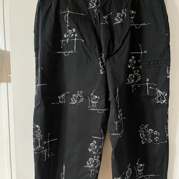 Chico's Bird & Frog Print Capri Pants  Size 3 Xl 16 Us Black/white, Zip Up, - Picture 14 of 16